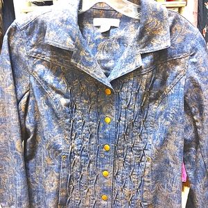 Coldwater Creek lightweight denim jacket w/ Gold